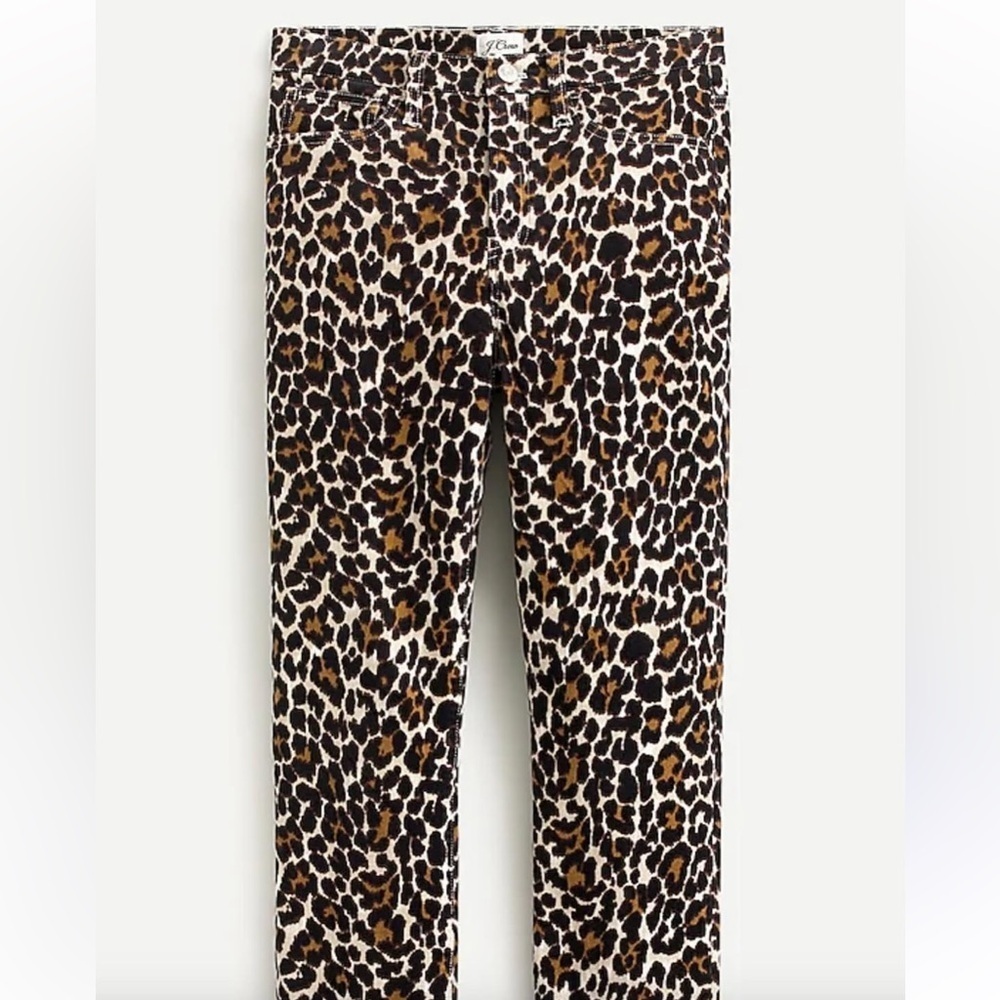 J Crew Corduroy Leopard Print Pants